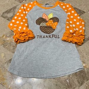 Girls Disney inspired Thankful top-EUC-8/9